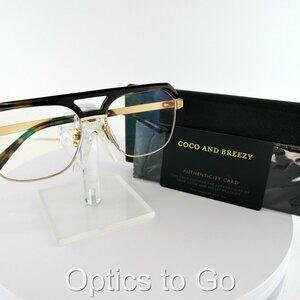 COCO AND BREEZY BROOKLYN  c:101 BLACK / GOLD  58-17-150 X-L EYEGLASSES EYEWEAR